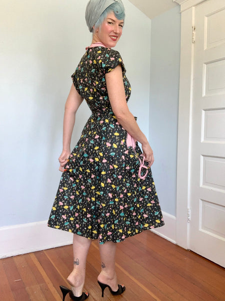 1940s Cotton Wrap Dress