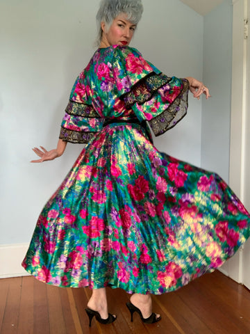 1980s “Diane Freis” Silk Rhumba Dress w/ Belt