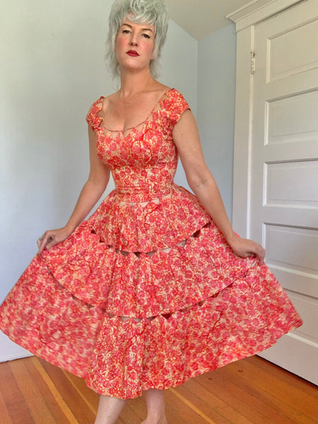 1950s Cut Out Custom Made Cotton Sundress