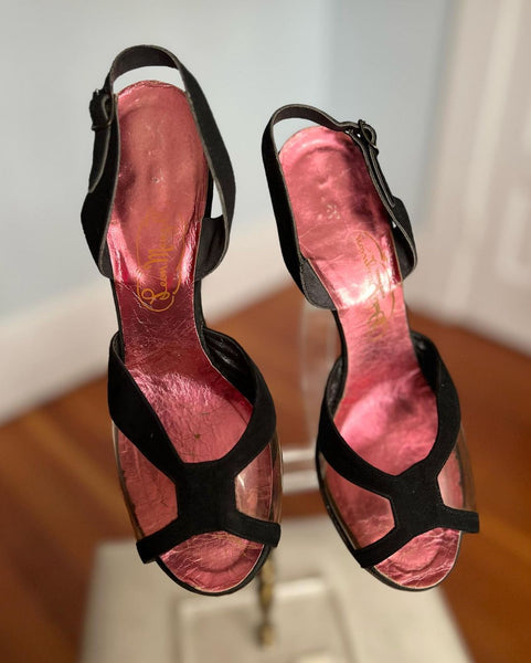 1950s Rose Lucite High Heels