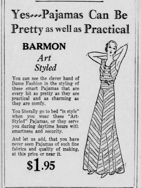1931 Cotton Beach Pajamas by “Barmon”
