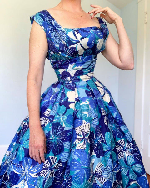 1950s Silk “Alfred Shaheen” Party Dress