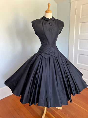 1950s New Look Silk Party Dress