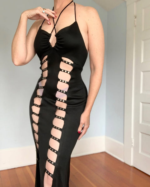 1970s Risque Cutout Maxi Dress by “Funky”