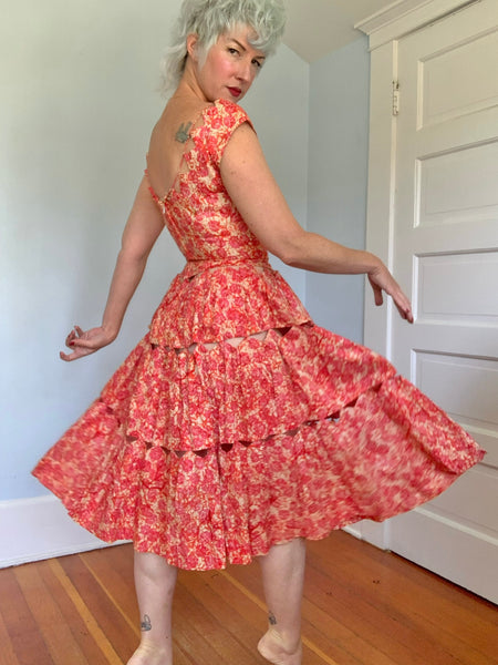1950s Cut Out Custom Made Cotton Sundress