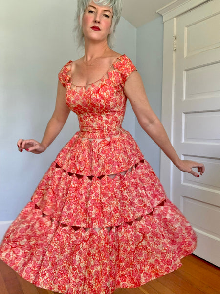 1950s Cut Out Custom Made Cotton Sundress