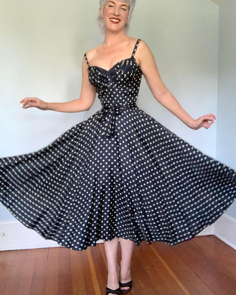 1950s “Oleg Cassini” Silk Party Dress w/ Belt