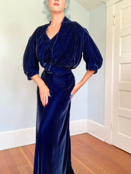 1930s Silk Velvet 3 Piece Set