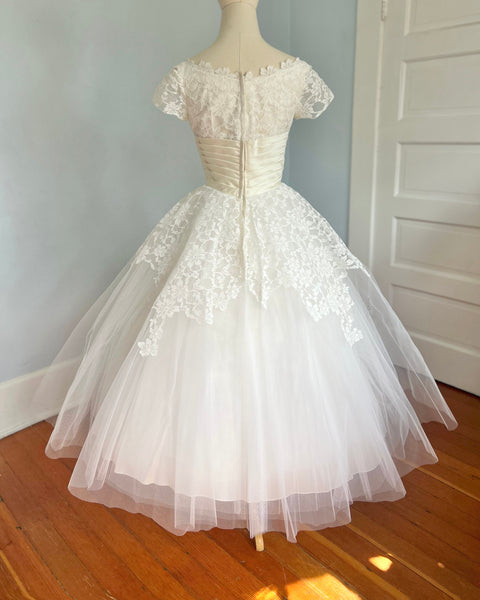 Designer 1950s “Cahill of Beverly Hills” Wedding Dress