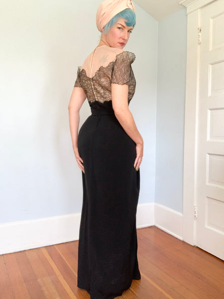 Unworn 1940s “Emma Domb California” Illusion Evening Gown