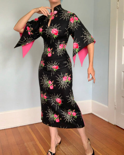 1940s Style Spiderweb Hawaiian Pake Muu by “House of Bamboo”