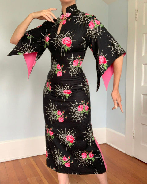 1940s Style Spiderweb Hawaiian Pake Muu by “House of Bamboo”