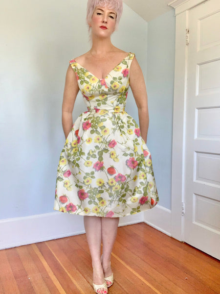 Late 1950s 2 Piece Silk Cocktail Set by “Pat Sandler”