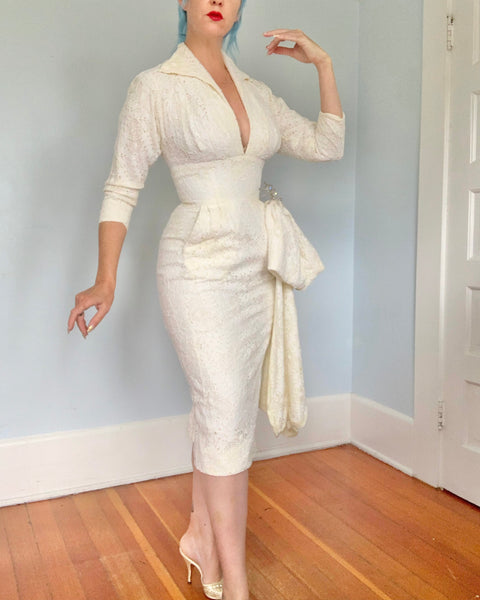1950s “Beaumelle Originals” Spiderweb Lace Cocktail Dress