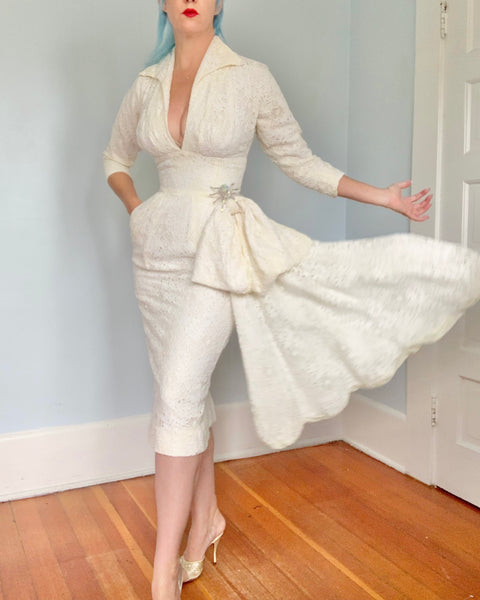 1950s “Beaumelle Originals” Spiderweb Lace Cocktail Dress