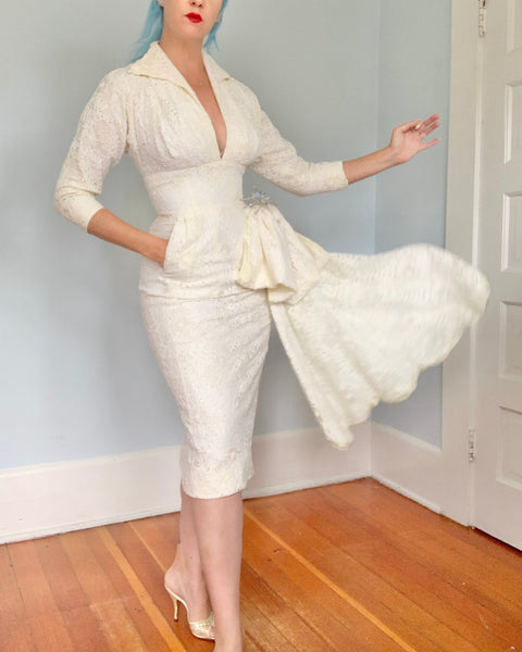 1950s “Beaumelle Originals” Spiderweb Lace Cocktail Dress
