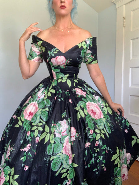 1980s Cotton Chintz Party Sundress
