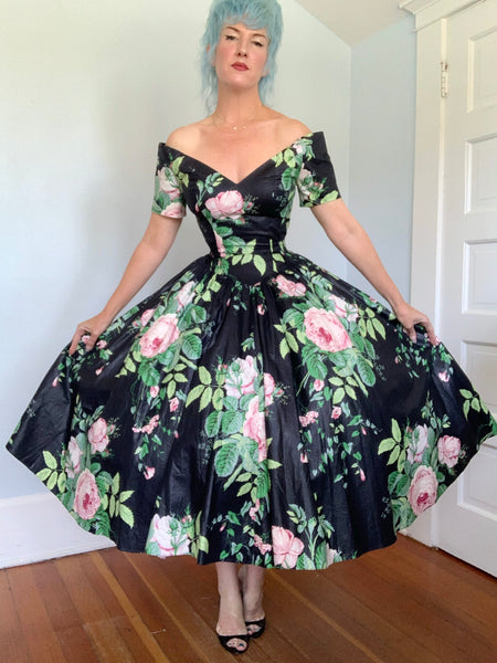 1980s Cotton Chintz Party Sundress