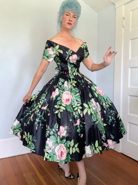 1980s Cotton Chintz Party Sundress