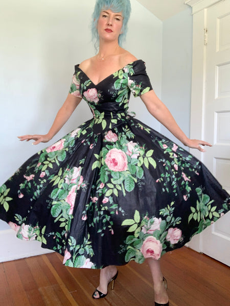 1980s Cotton Chintz Party Sundress