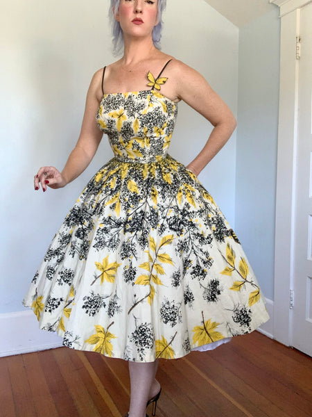 1950s Butterfly Novelty Print Cotton Sundress