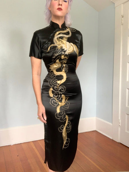 1940s Custom Completely Handmade Silk Cheongsam