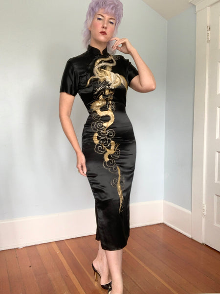 1940s Custom Completely Handmade Silk Cheongsam