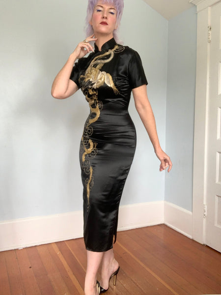 1940s Custom Completely Handmade Silk Cheongsam
