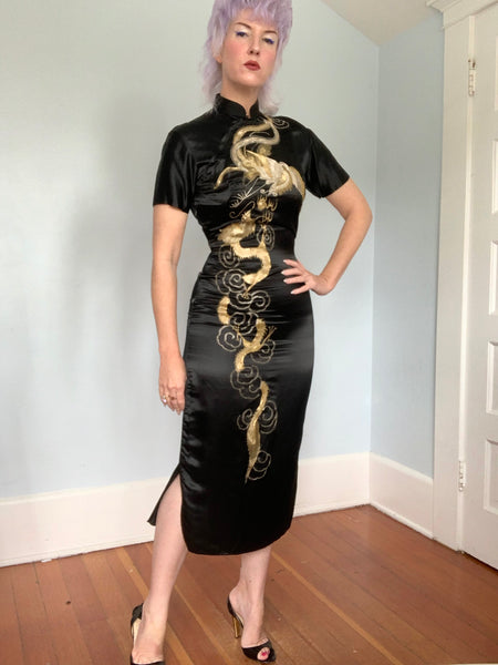1940s Custom Completely Handmade Silk Cheongsam