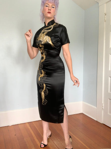 1940s Custom Completely Handmade Silk Cheongsam