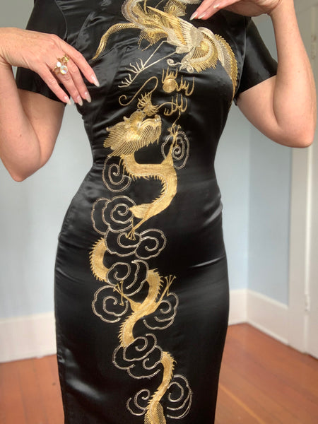 1940s Custom Completely Handmade Silk Cheongsam