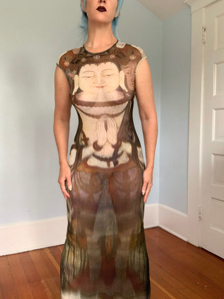 Documented 1997 Vivienne Tam “Kuan Yin” Mesh Maxi