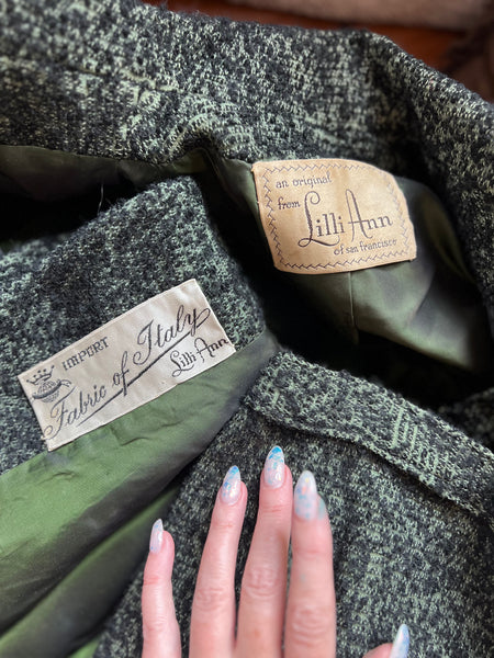 1950s “An Original Lilli Ann of San Francisco” Italian Wool Cocktail Suit