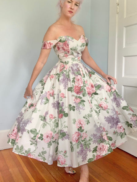 1980s Polished Cotton Dress Set