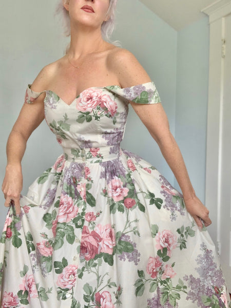 1980s Polished Cotton Dress Set