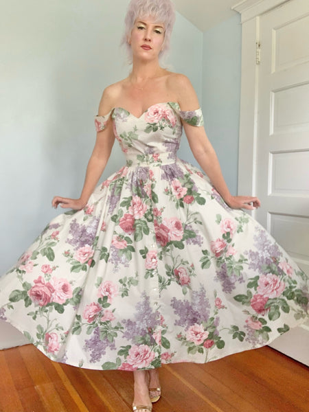 1980s Polished Cotton Dress Set