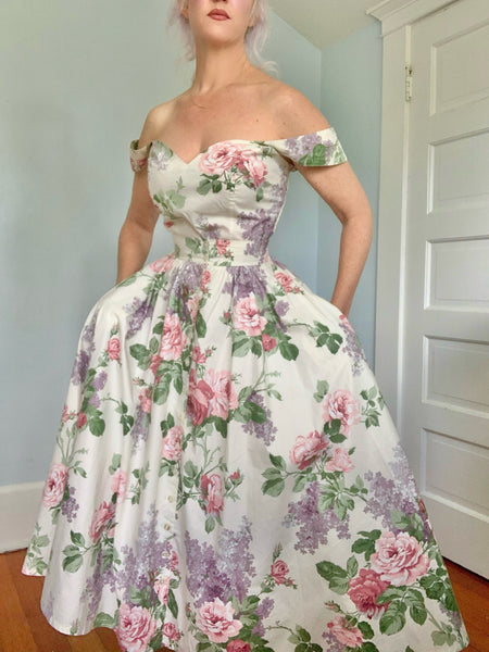 1980s Polished Cotton Dress Set