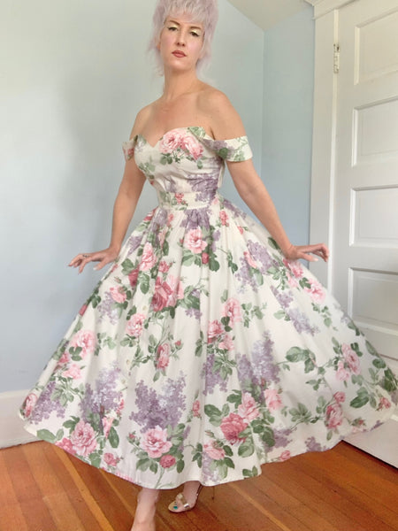 1980s Polished Cotton Dress Set