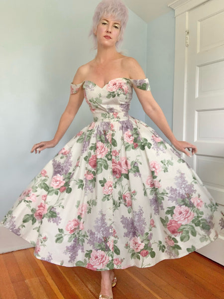 1980s Polished Cotton Dress Set