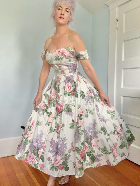 1980s Polished Cotton Dress Set