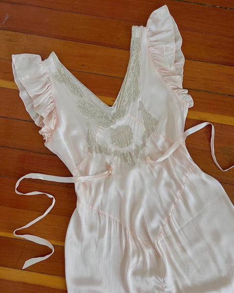 Rare 1930s Silk Boudoir Beach Pajamas Jumpsuit