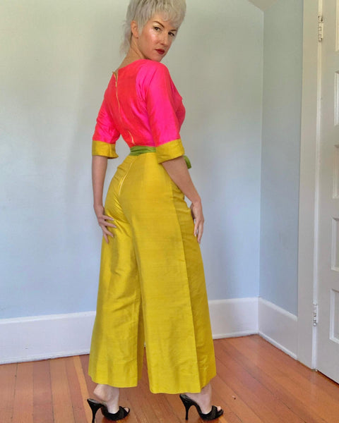1960s Thai Silk Jumpsuit