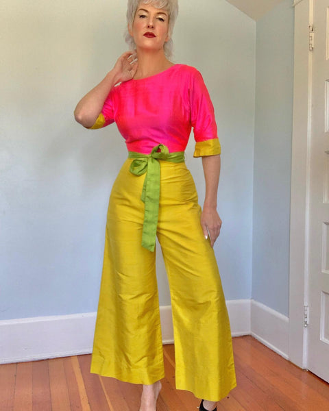 1960s Thai Silk Jumpsuit