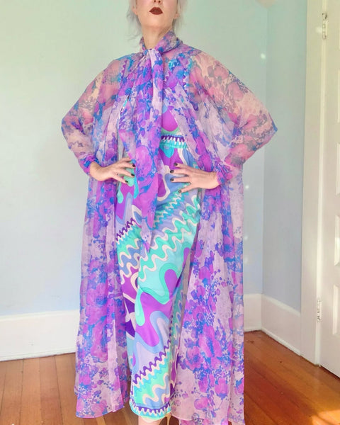 1960s “Jack Bryant” Sheer Trapeze Duster