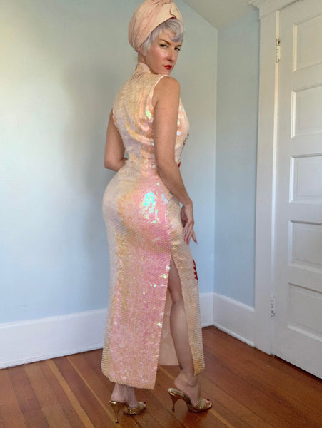 1990s Sequined Cheongsam