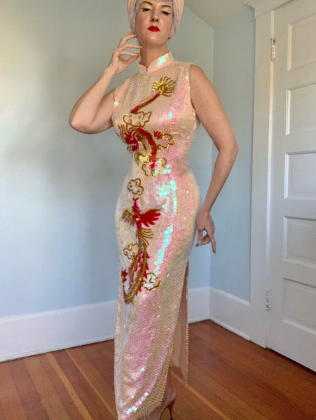 1990s Sequined Cheongsam