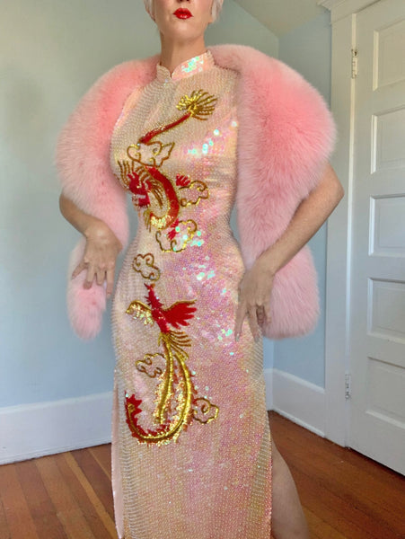 1990s Sequined Cheongsam