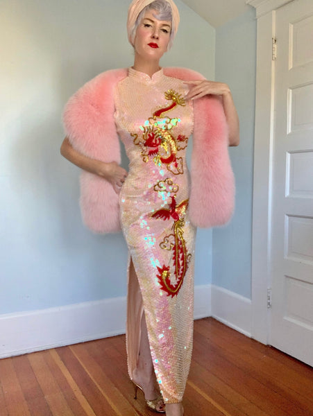 1990s Sequined Cheongsam