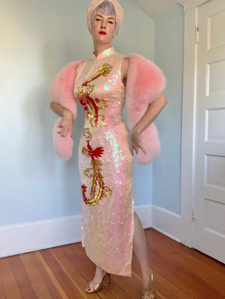 1990s Sequined Cheongsam