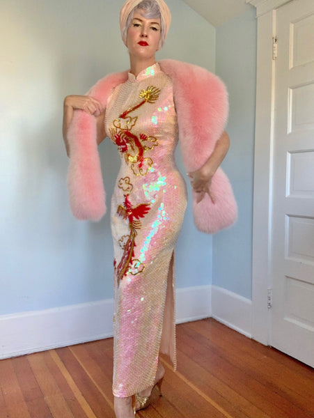 1990s Sequined Cheongsam